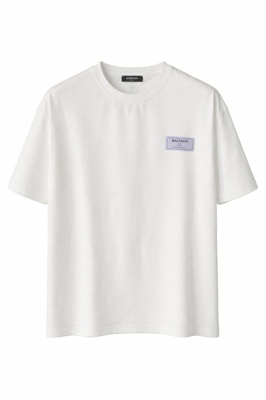 Balmain Paris Boutique men’s white T-shirt made from premium cotton with minimalist luxury design