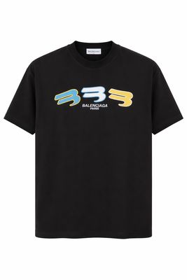 Balenciaga 3B3 logo black men’s t-shirt front view