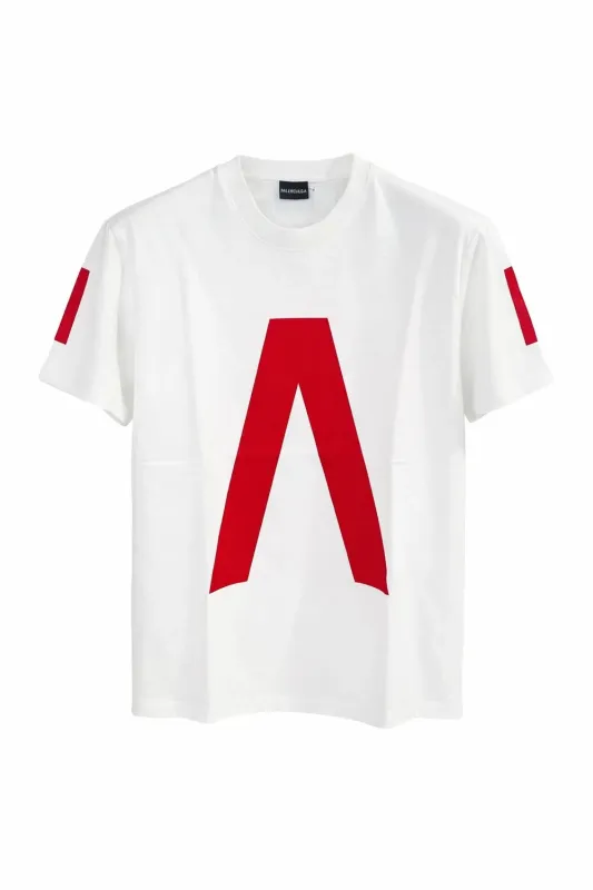 Balenciaga white archive graphic crew neck t shirt men luxury designer streetwear style,luxury tee mens