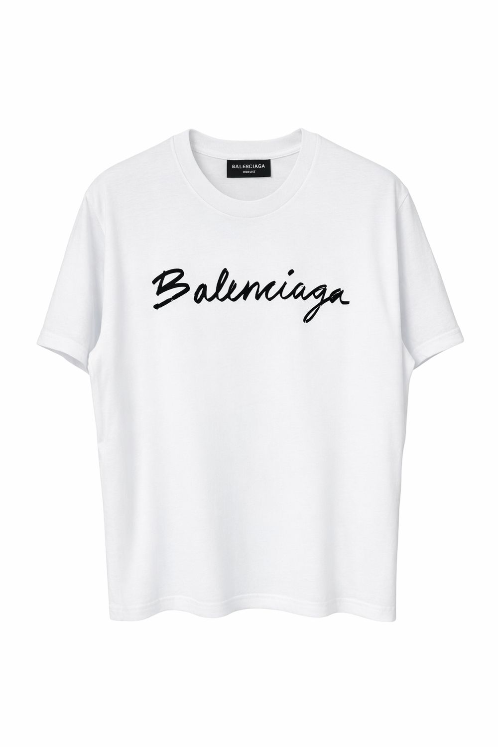 Balenciaga white logo t-shirt for men luxury designer oversized cotton t-shirt front view