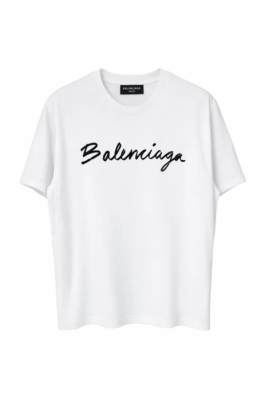 Balenciaga white logo t-shirt for men luxury designer oversized cotton t-shirt front view