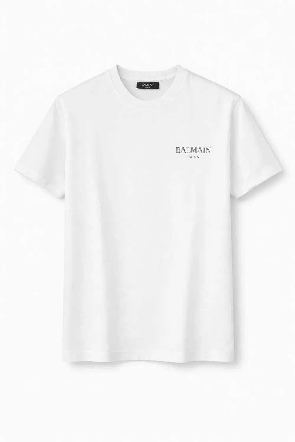 Balmain t shirt silver logo white mens balmain t shirt silver luxury designer style