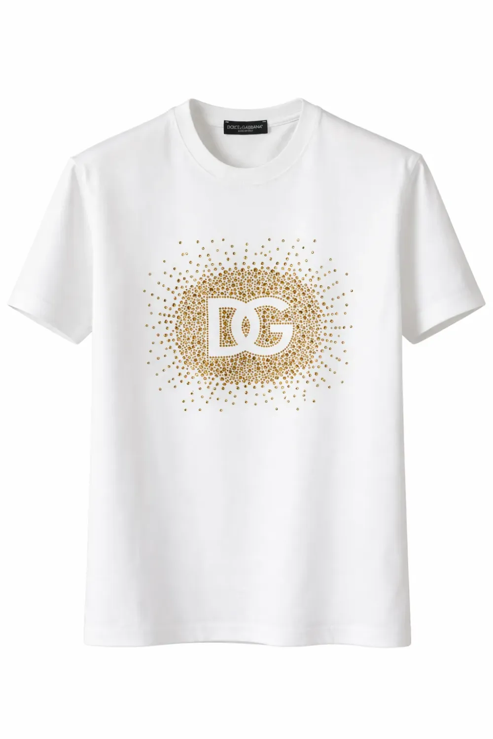 Luxury mens designer t shirts white designer shirts for men with gold DG logo detail