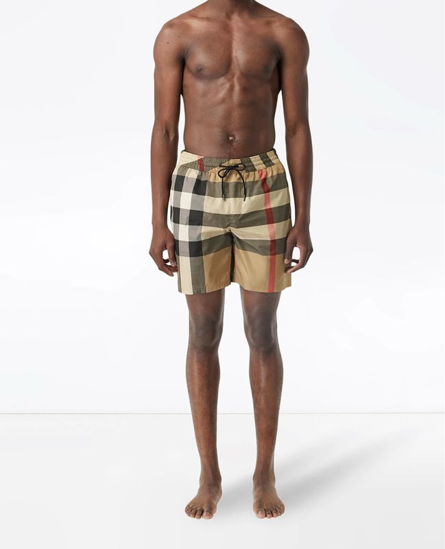 Burberry Checked Drawstring Swim Shorts