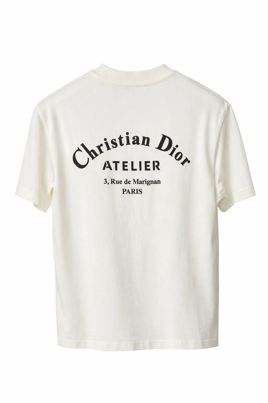 Christian Dior Atelier back logo cream men's designer t shirt luxury Dior Paris back print premium cotton fashion