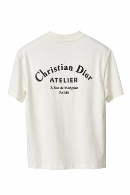 Christian Dior Atelier back logo cream men's designer t shirt luxury Dior Paris back print premium cotton fashion