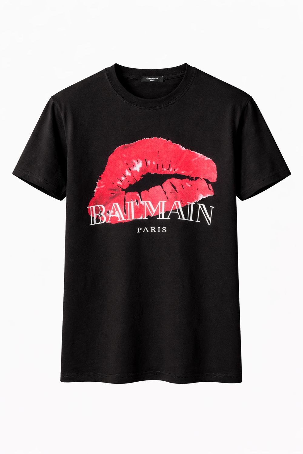 Balmain Kiss Logo Print Cotton T shirt