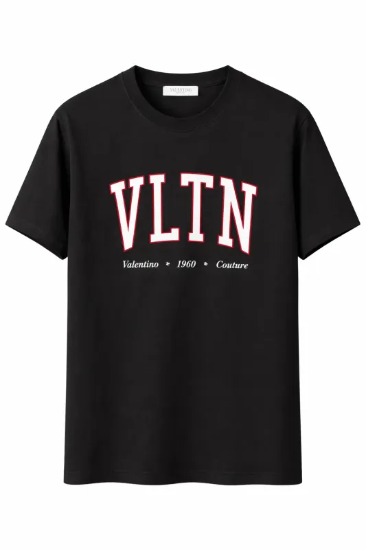 Valentino men's designer shirt with logo front catalog main image black VLTN tee
