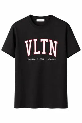 Valentino men's designer shirt with logo front catalog main image black VLTN tee