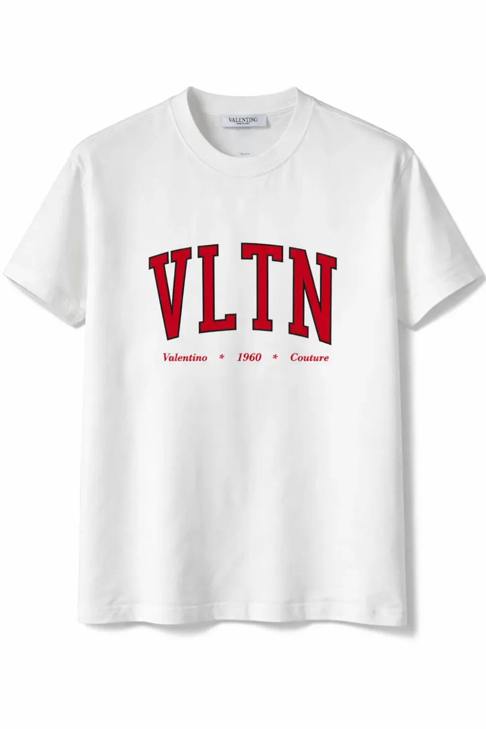 Valentino VLTN white logo t shirt for men front studio catalog image
