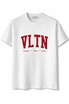 Valentino VLTN white logo t shirt for men front studio catalog image