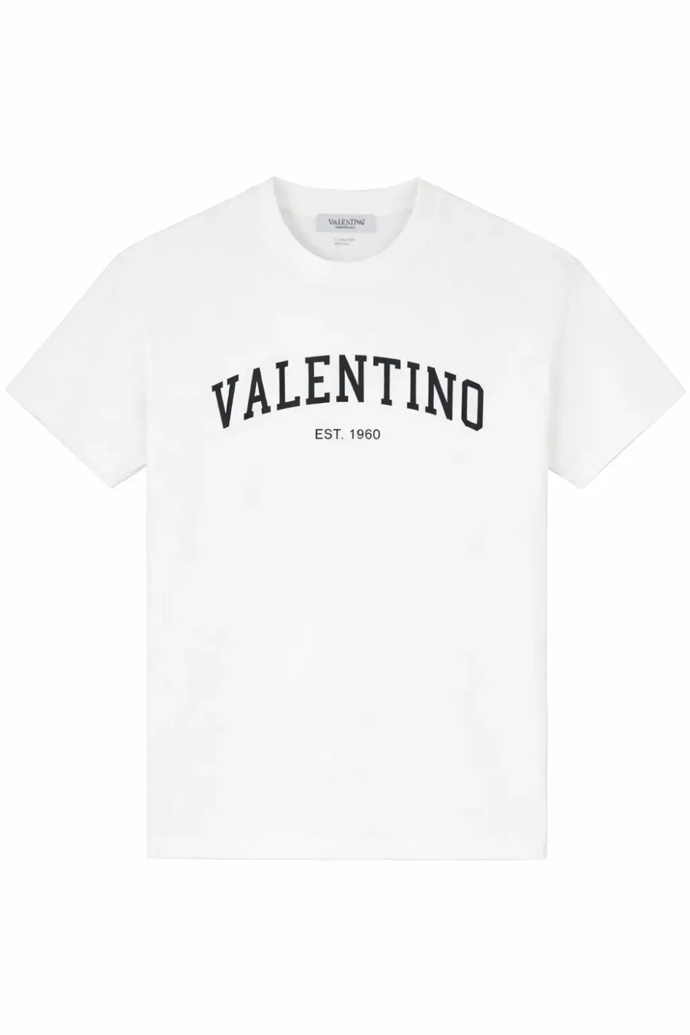 Valentino white logo paint tee front catalog main image with black chest print