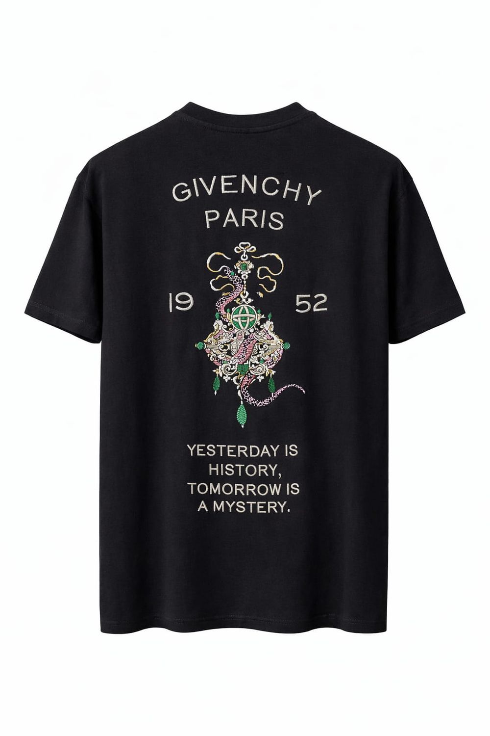Back catalog image of Givenchy Paris black men's t-shirt with embroidered graphic print