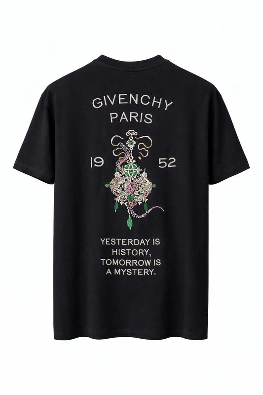 Back catalog image of Givenchy Paris black men's t-shirt with embroidered graphic print