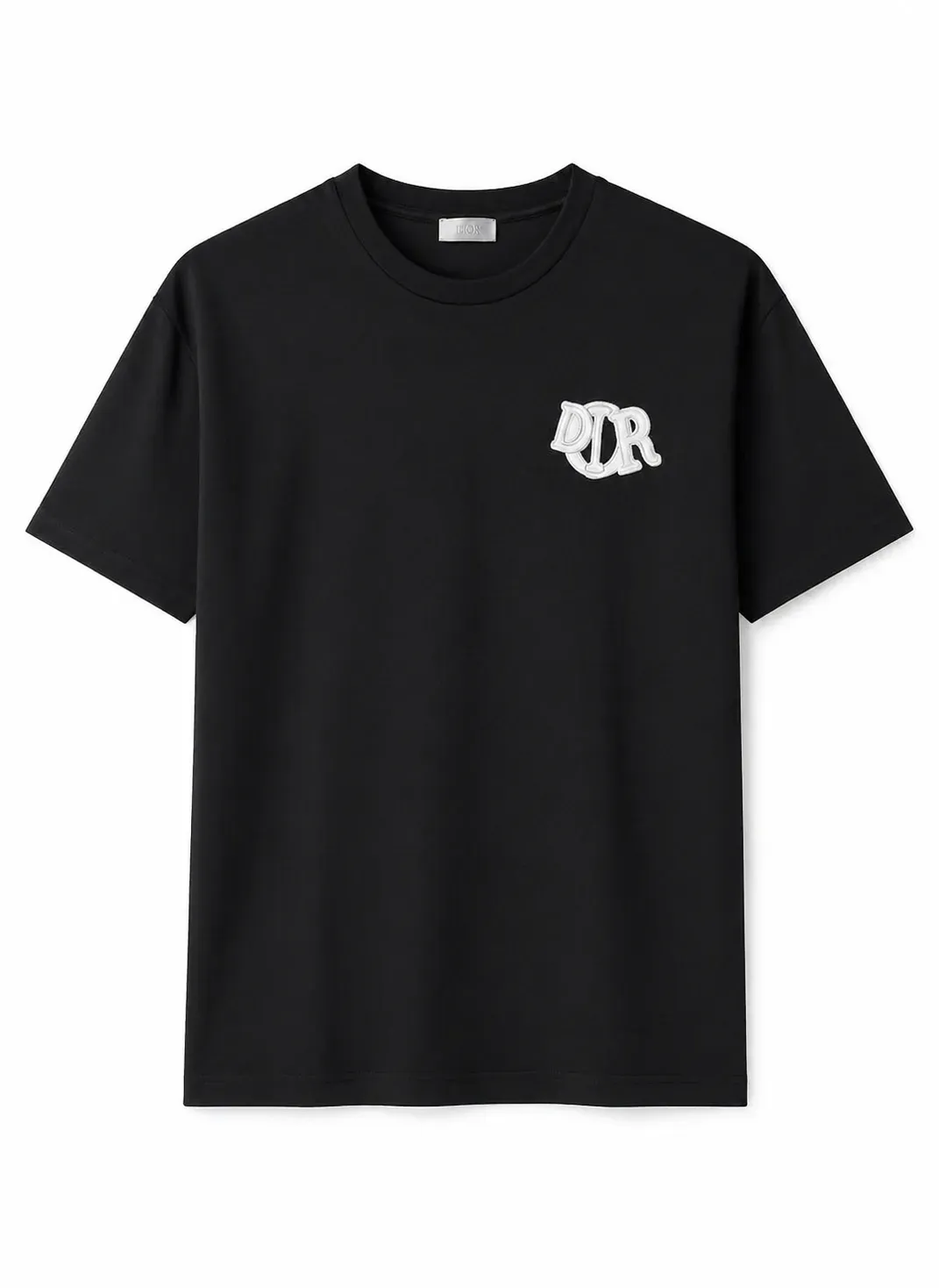 Dior small logo black t shirt men front catalog clean studio minimal product image