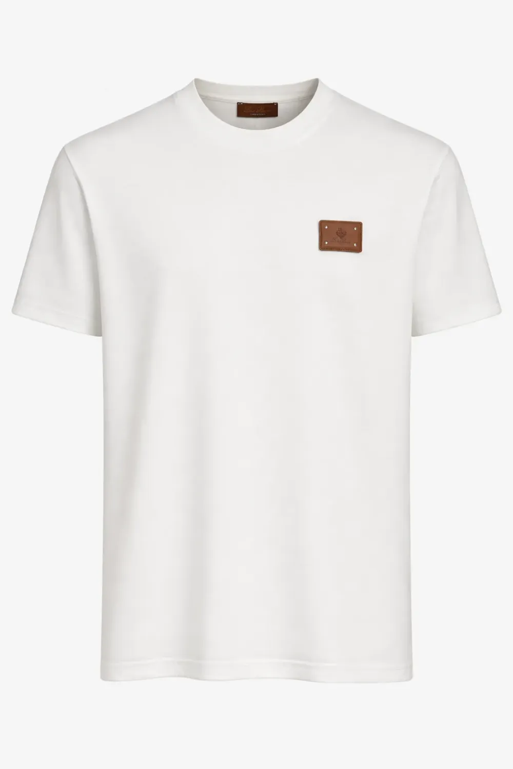 Loro Piana white leather patch t shirt men front catalog image