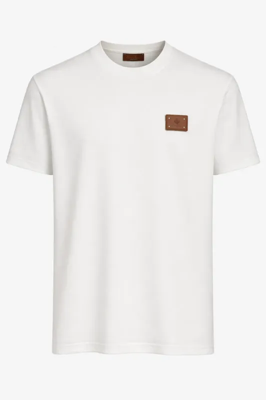 Loro Piana white leather patch t shirt men front catalog image