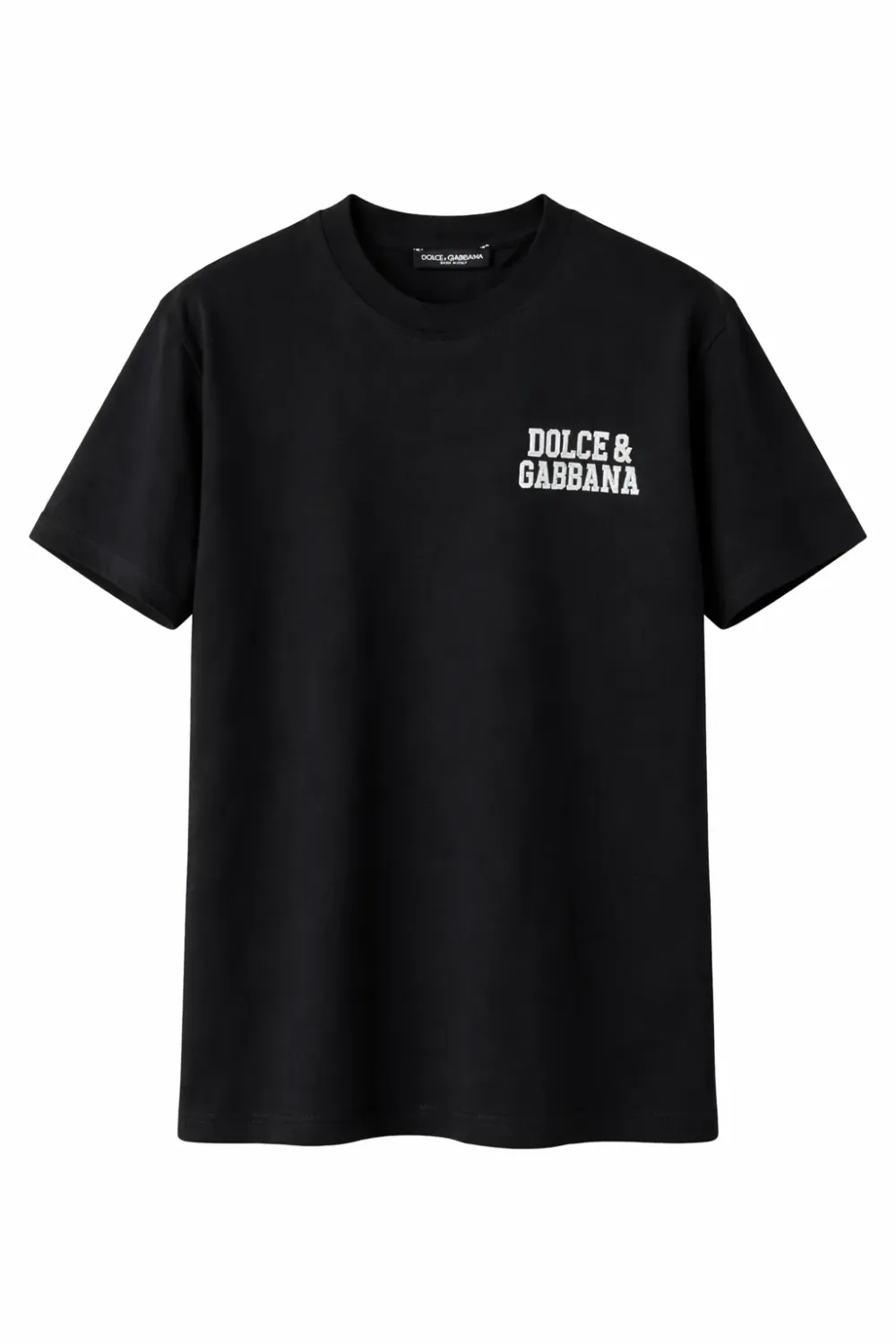 Dolce &amp; Gabbana black designer t-shirt with white chest logo luxury men's fashion front product image