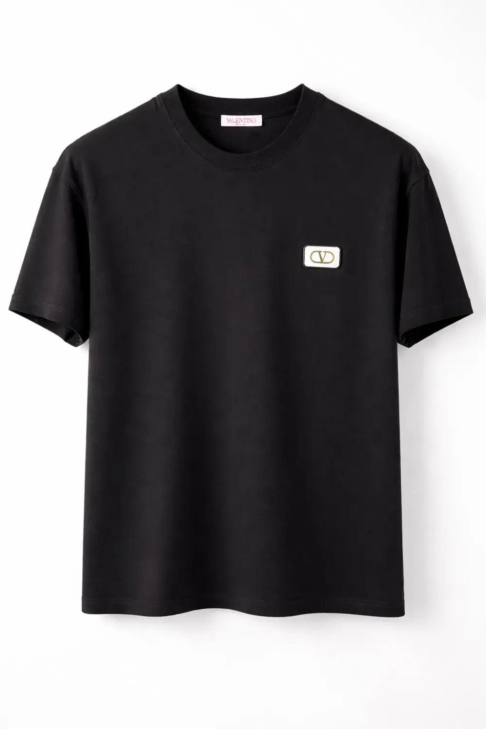 Valentino Garavani minimal logo black t shirt men front view product image