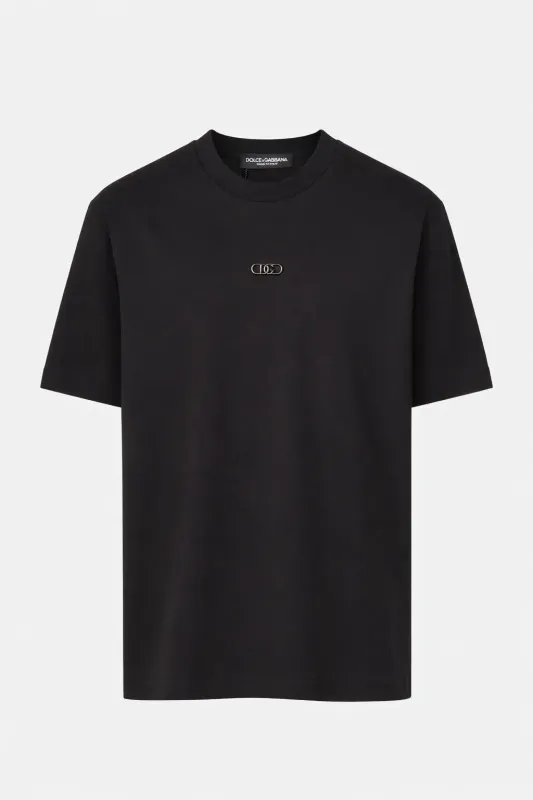 Dolce Gabbana black DG logo designer crew neck mens luxury t shirt