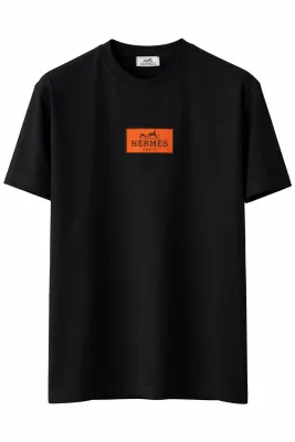 Hermes black minimal logo t shirt front catalog image for men