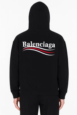 Balenciaga Cotton Logo Print Hoodie