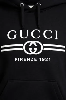 Gucci logo black hoodie men's designer streetwear luxury mens hoodie fashion logo detail