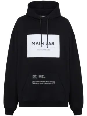 balmain logo printed black hoodie mens,designer hoodie mens,luxury hoodie mens,