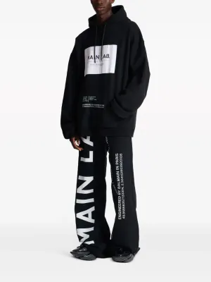 balmain logo print hoodie men front view oversized fit premium cotton clean design