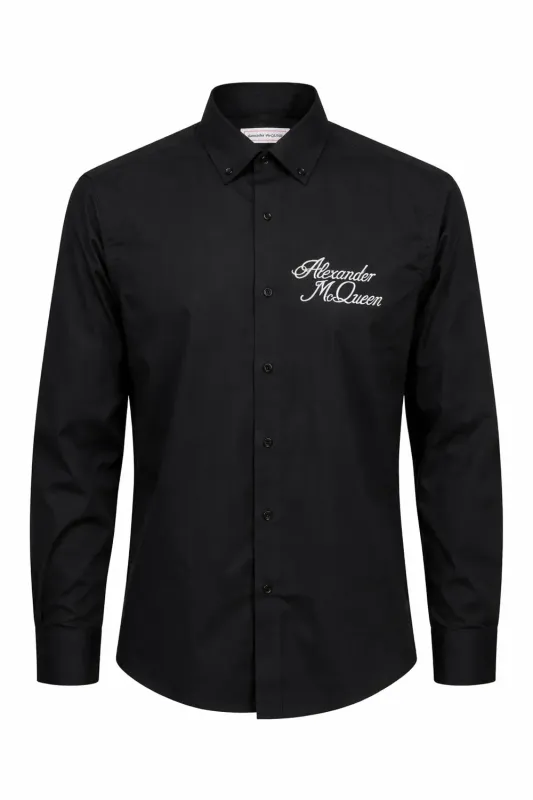 Alexander McQueen black logo shirt mens luxury men's designer shirts premium fashion style