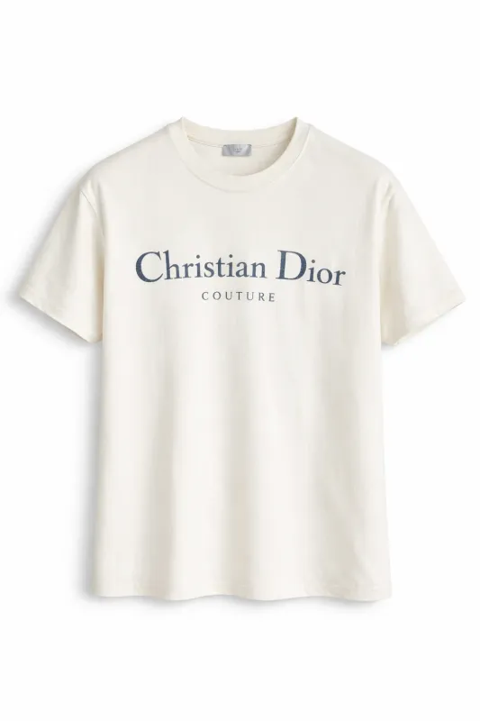 Christian Dior Couture White Men's Designer T-Shirt Luxury Cotton Dior Logo Tee
