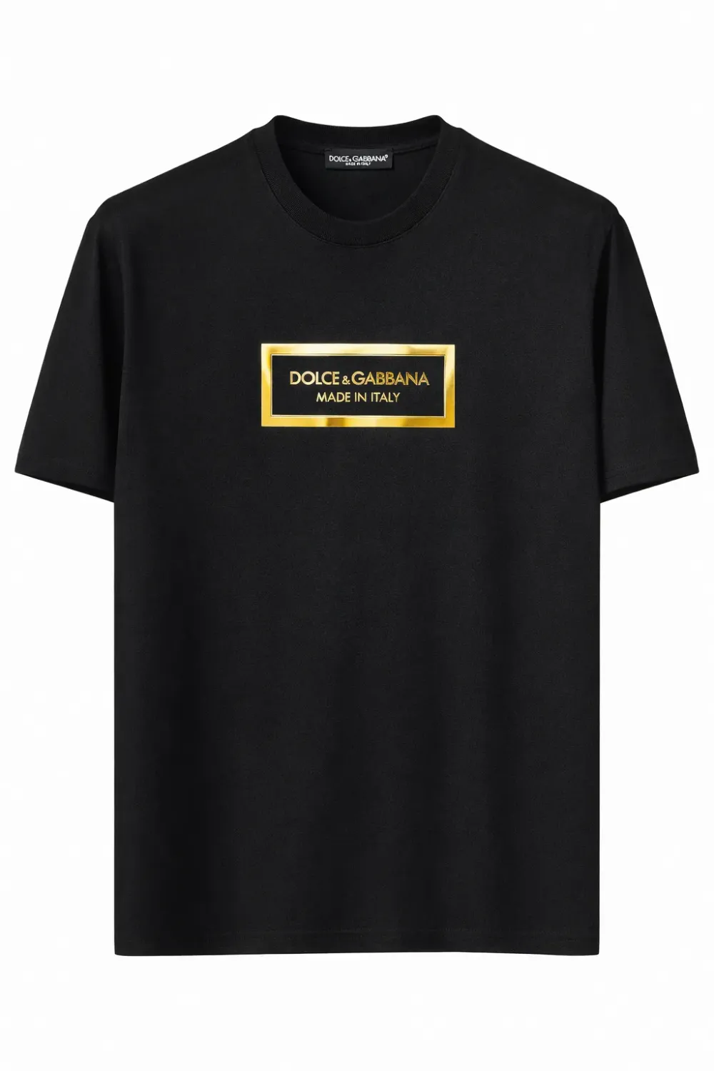 dolce gabbana metal logo black designer t shirt for men luxury italian fashion