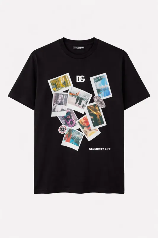 Dolce Gabbana celebrity life graphic mens designer t shirt outfit black luxury tee