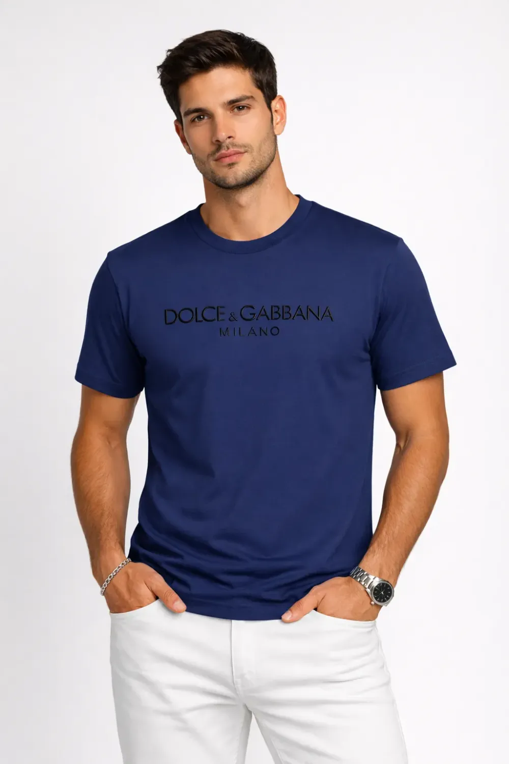 dolce gabbana navy t shirt designer t shirt navy blue luxury fashion model style