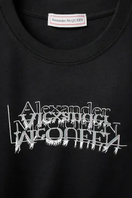 Alexander McQueen shirt mens t shirt homme luxe designer homme luxe logo and neck label detail