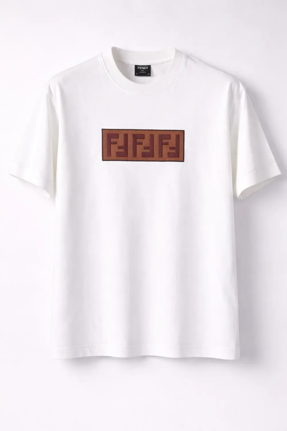 Fendi FF logo embroidered t shirt white cotton mens luxury designer style