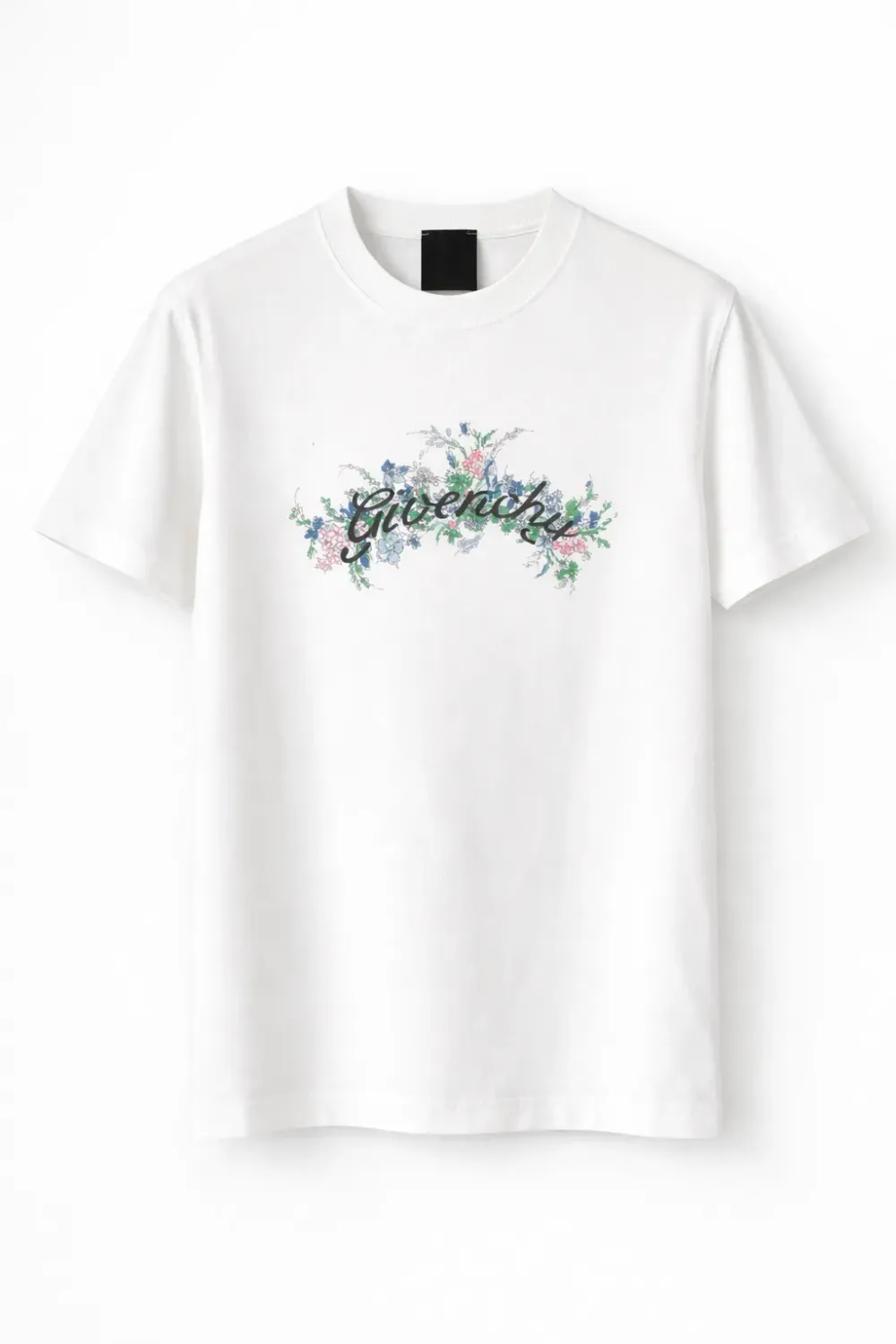Givenchy white floral logo designer t-shirt for men premium catalog main image
