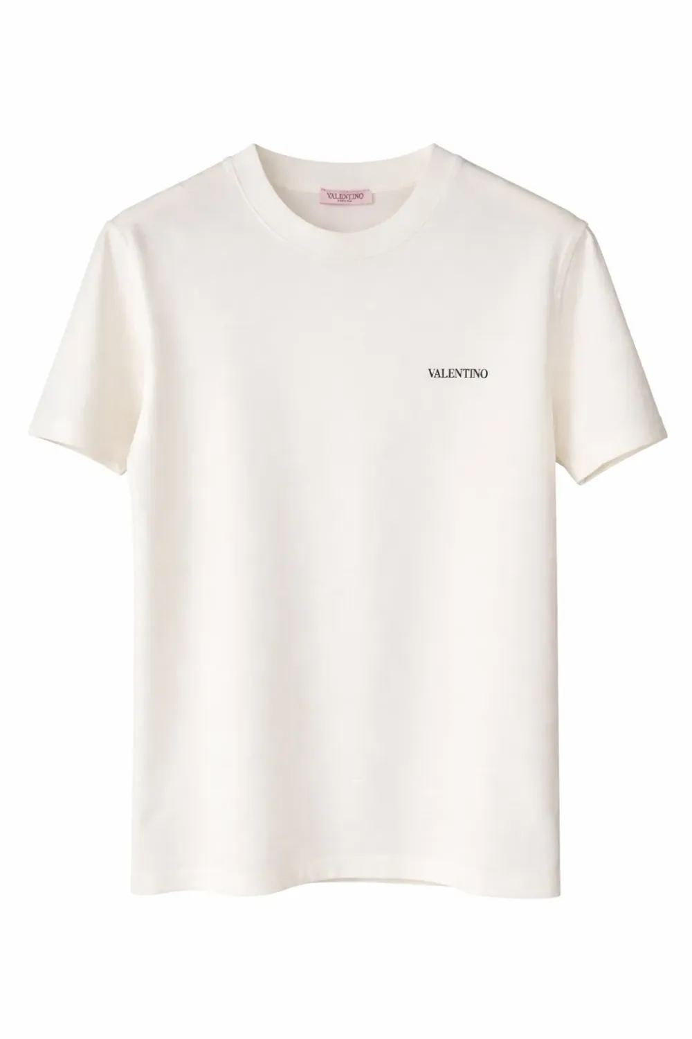 Valentino white minimal logo t shirt men front catalog studio product image