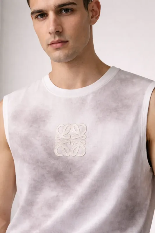 Loewe white tank top mens premium editorial chest crop image