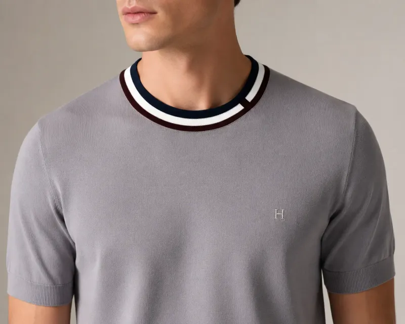 hermes grey knit t shirt men editorial chest crop embroidered h logo