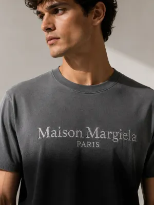 maison margiela logo t shirt men editorial chest crop paris embroidered logo