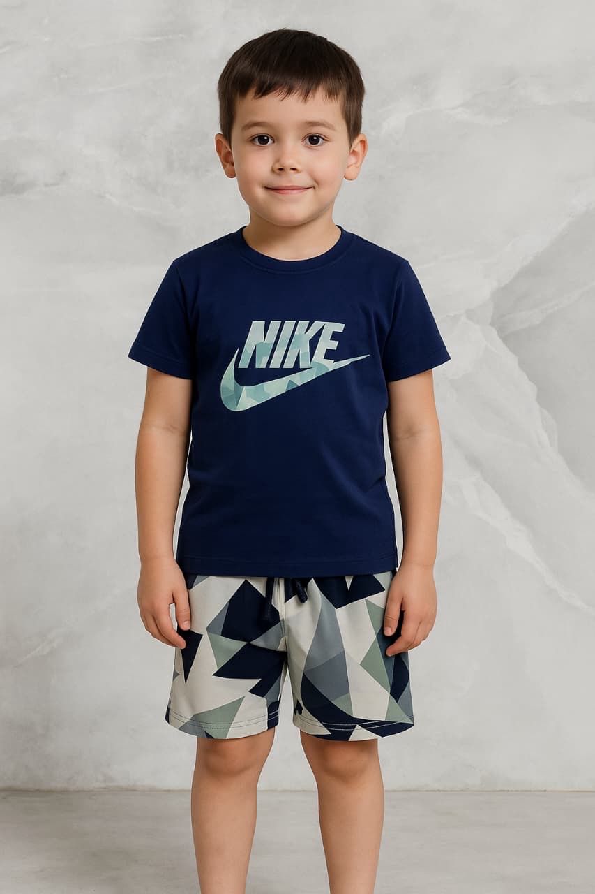 طقم اولاد جميل من قطعتين شوت وقميص