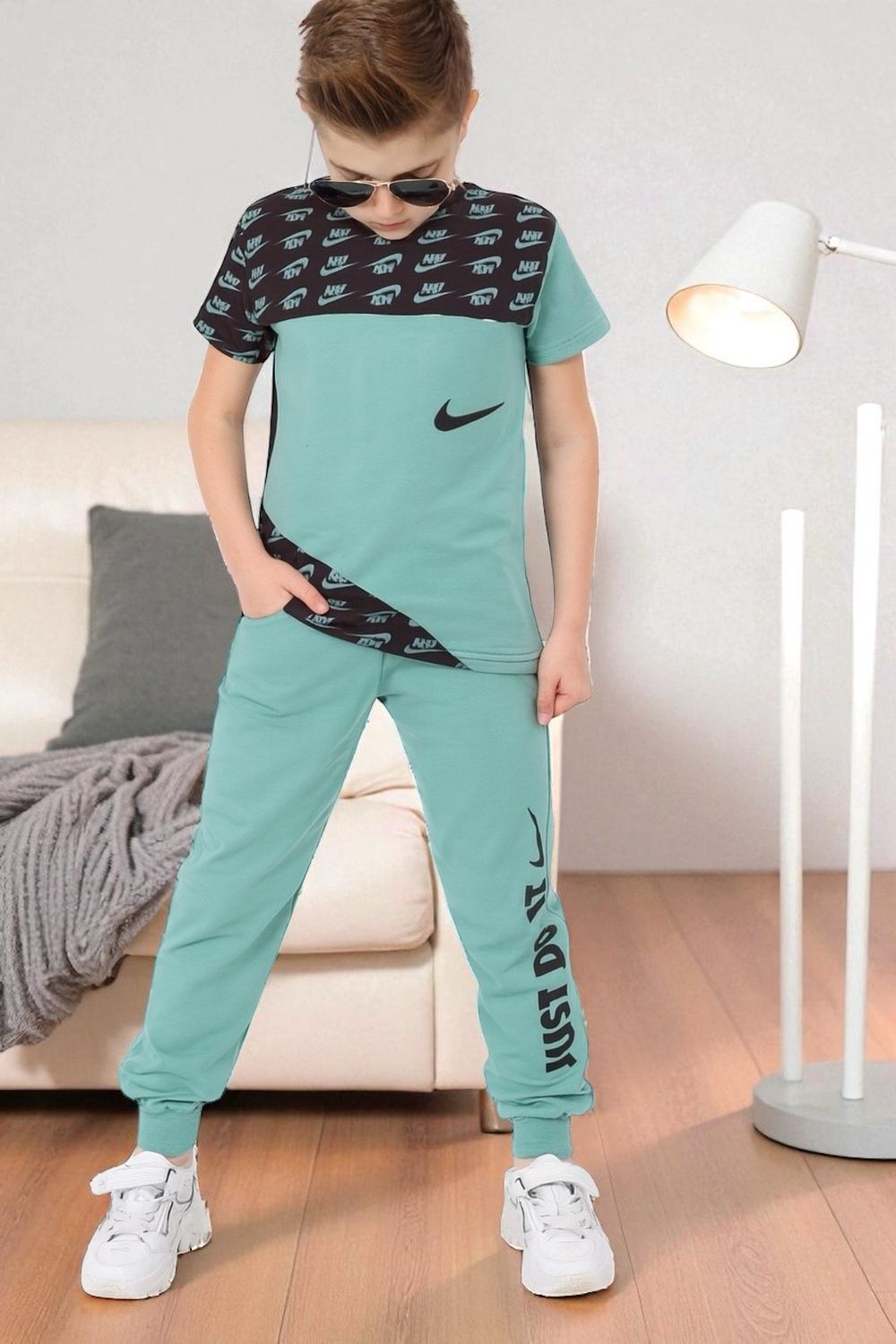 طقم عيد أولاد وبنات طقم روعة قميص وشورت 