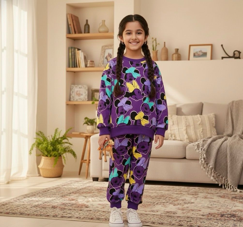 طقم بنات شتوي  روعة من قطعتين بنطلون وقميص