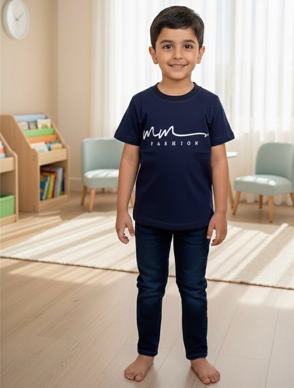 طقم أولاد صيفي قميص وبنطلون جينز  ( طقم أعياد)