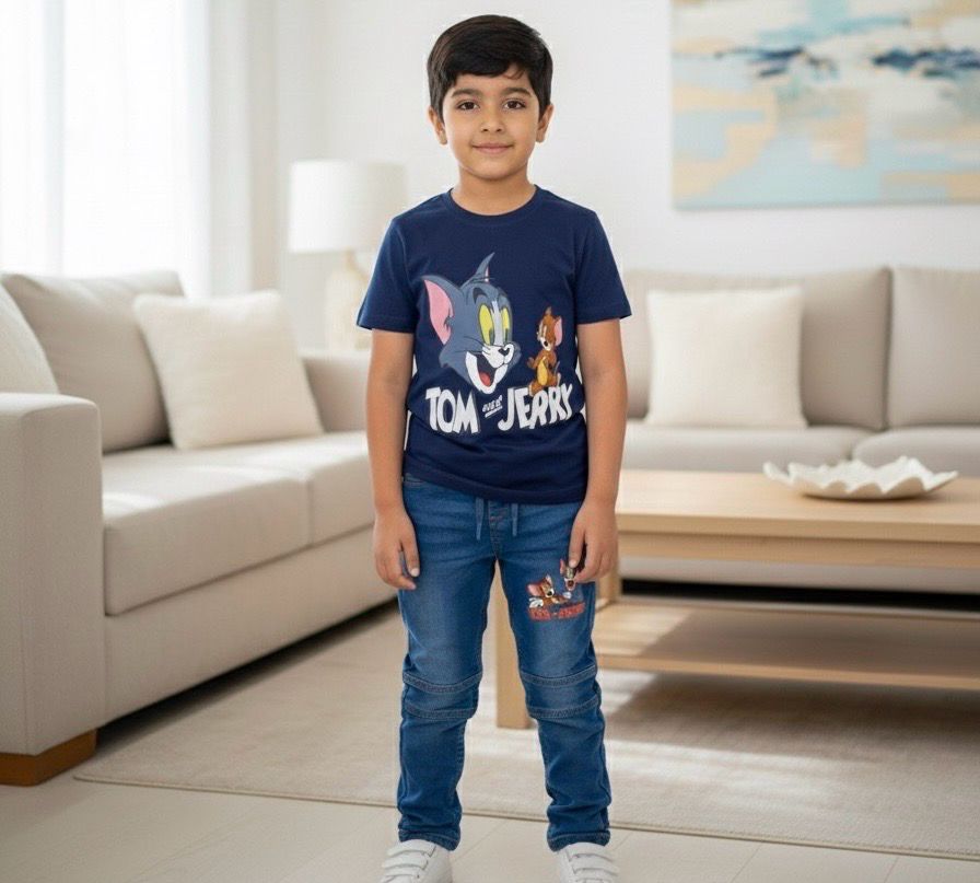 طقم اولاد شورت وبنطلون جيز وكاب اختياري