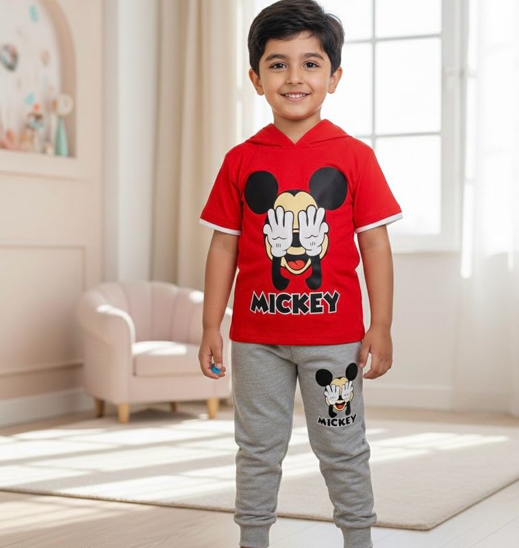 طقم أولاد من قطعتين قميص وبنطلون 