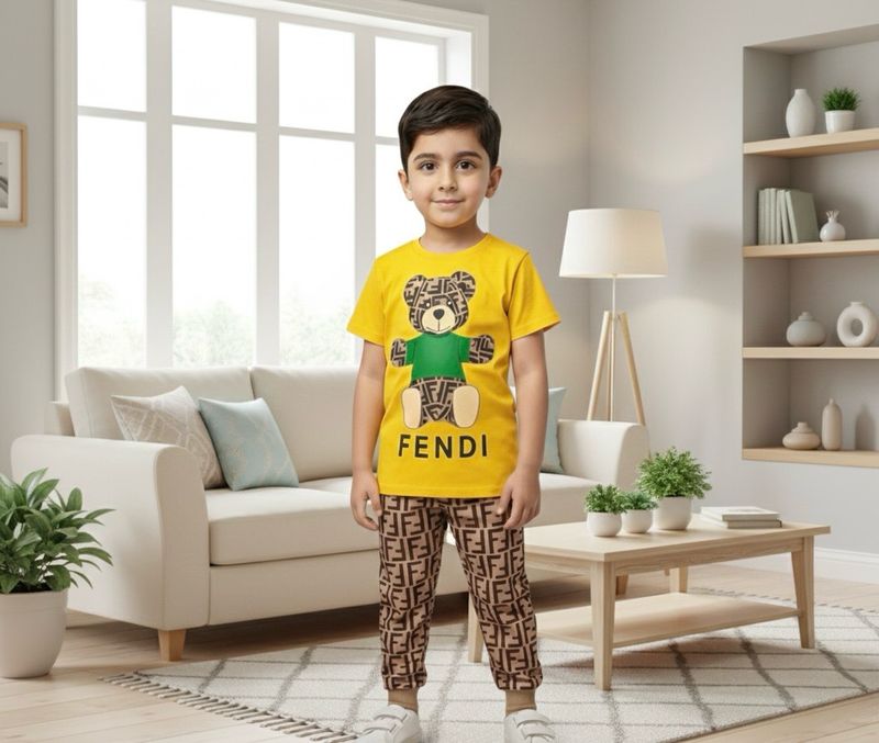 طقم فندي روعة من ٢ قطع شورت وبنطلون