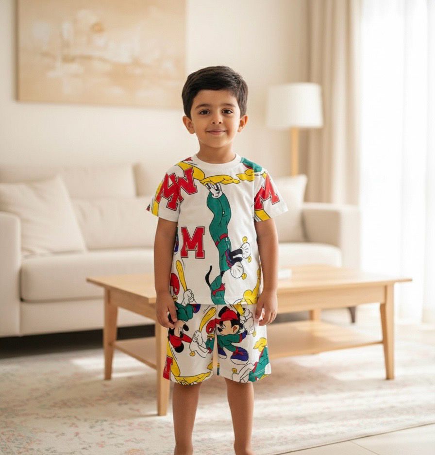 طقم أولاد من قطعتين  . قميص وشورت