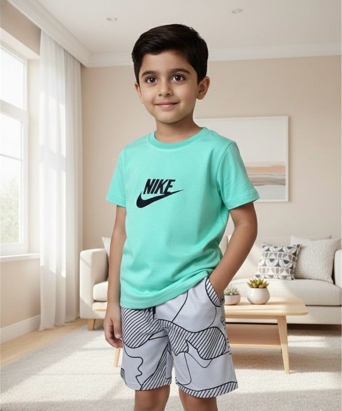 طقم أولاد   قميص وشورت ديجتل  قماش ممتاز